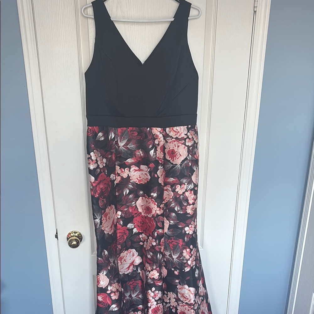 Floral Black and Pink Maxi Dress